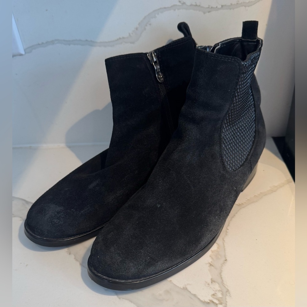 Artica Suede chelsea boot bootie zipper waterproof street black moto grunge US9